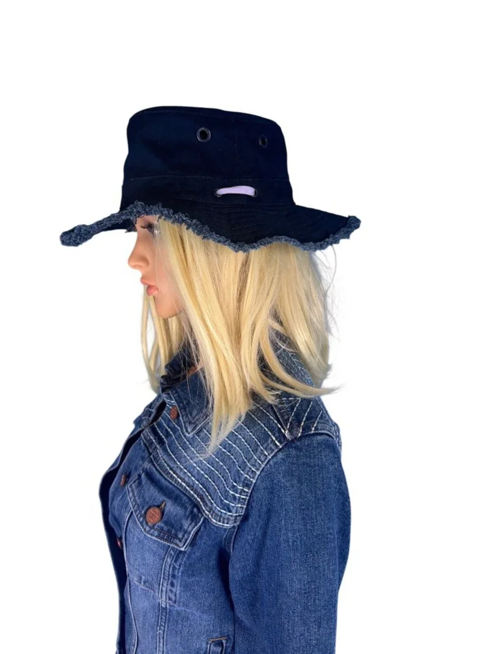 Tilley T3 Vintage Fringe Wanderer Hat MSRP$110 Navy Blue Small